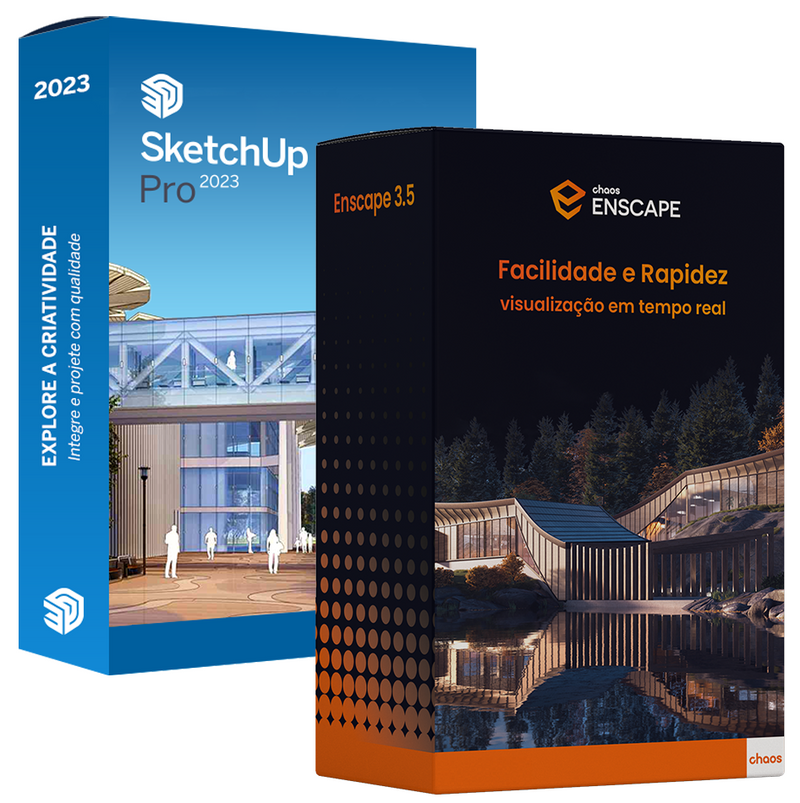 SketchUp Pro 2023 + Enscape 3D 3.5 - Licença Original Vitalícia - Para Windows e Mac - C\ Nota Fiscal - Envio imediato por e-mail - CADTECH